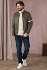 Slim khaki sheep leather jacket. Biker edge, McQueen's timeless touch. - Image n°4