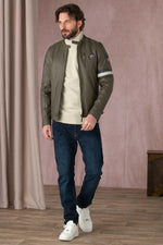 Slim khaki sheep leather jacket. Biker edge, McQueen's timeless touch. - Image n°4