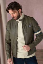 Slim khaki sheep leather jacket. Biker edge, McQueen's timeless touch. - Image n°3