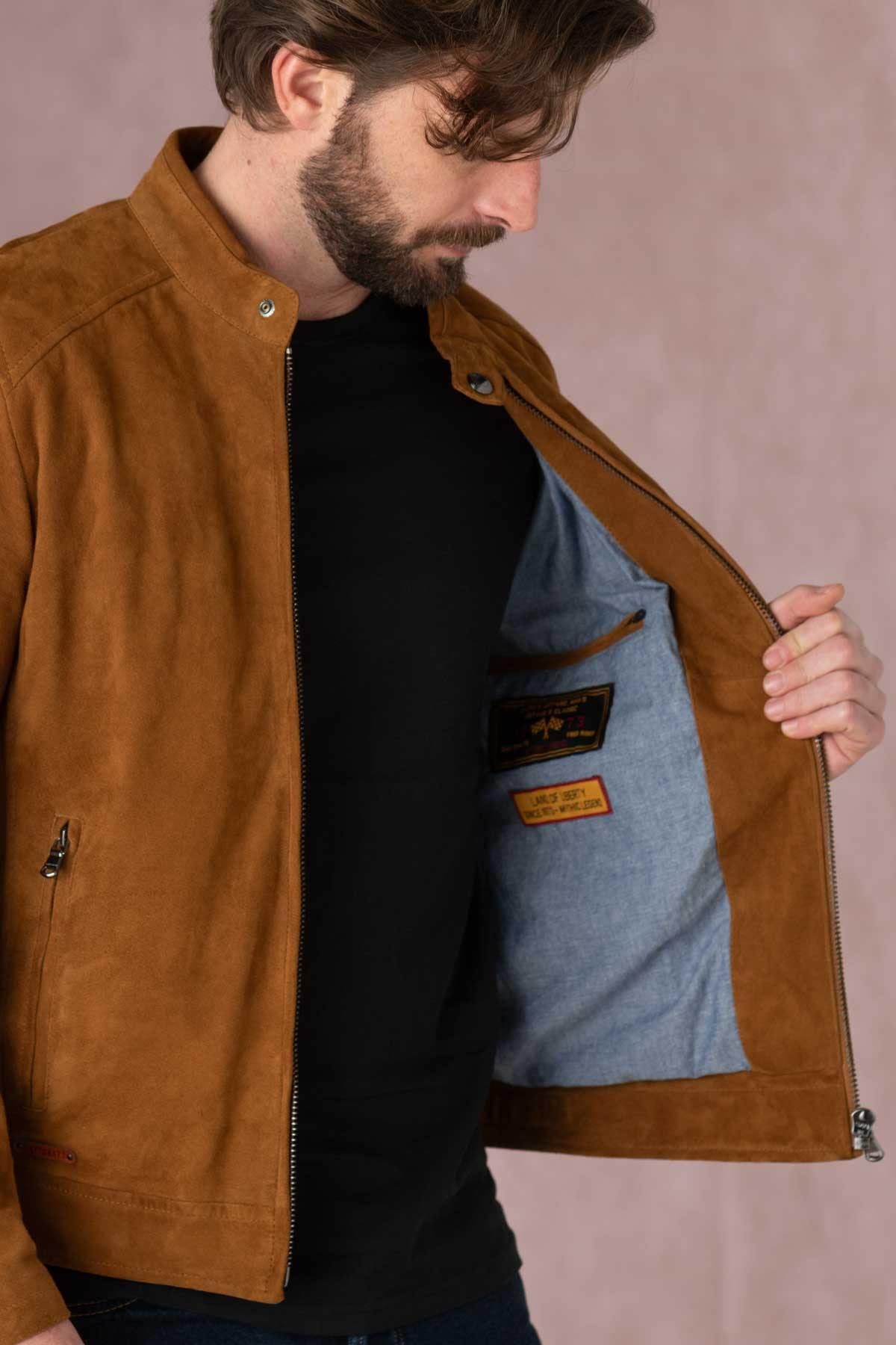Velvety goat suede in Cognac, Daytona's Delf for classic biker style. - Image n°5