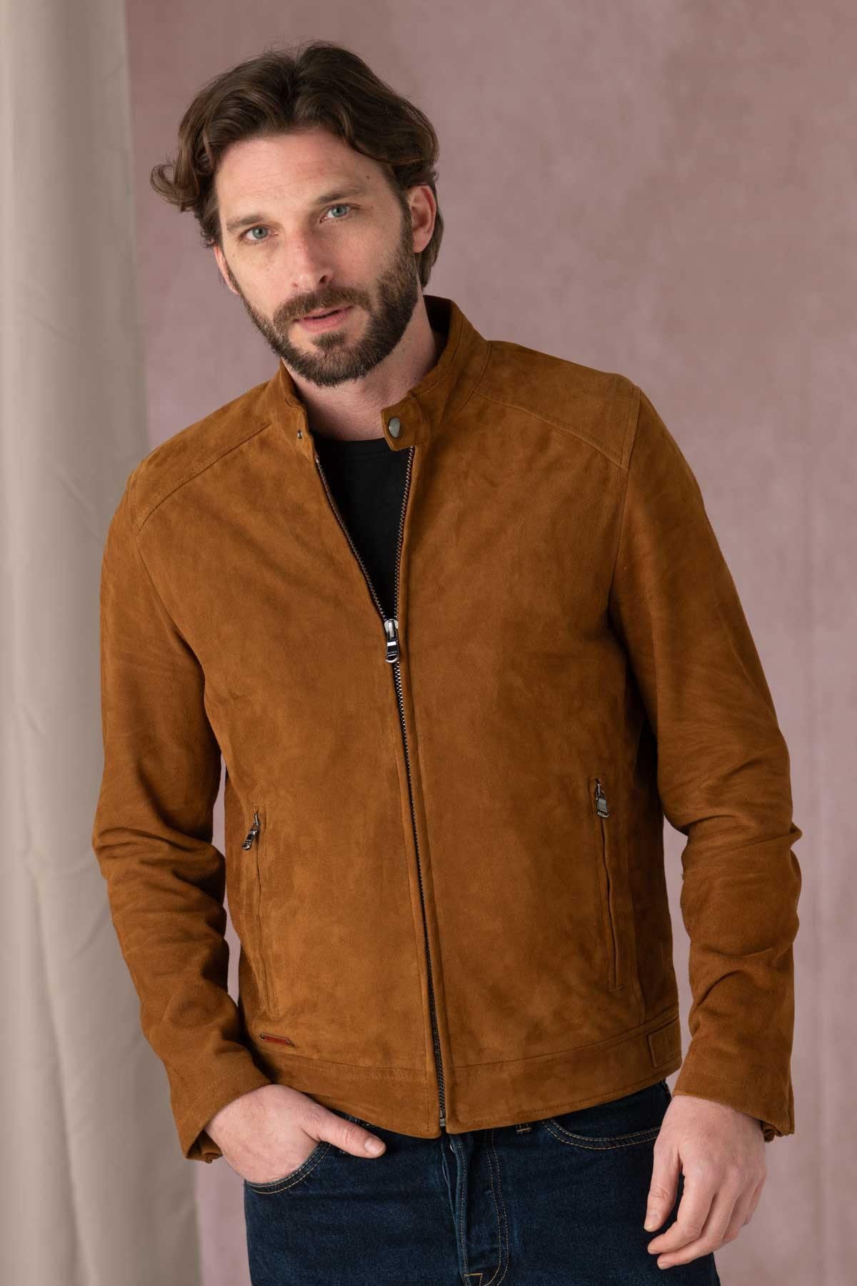 Velvety goat suede in Cognac, Daytona's Delf for classic biker style. - Image n°6