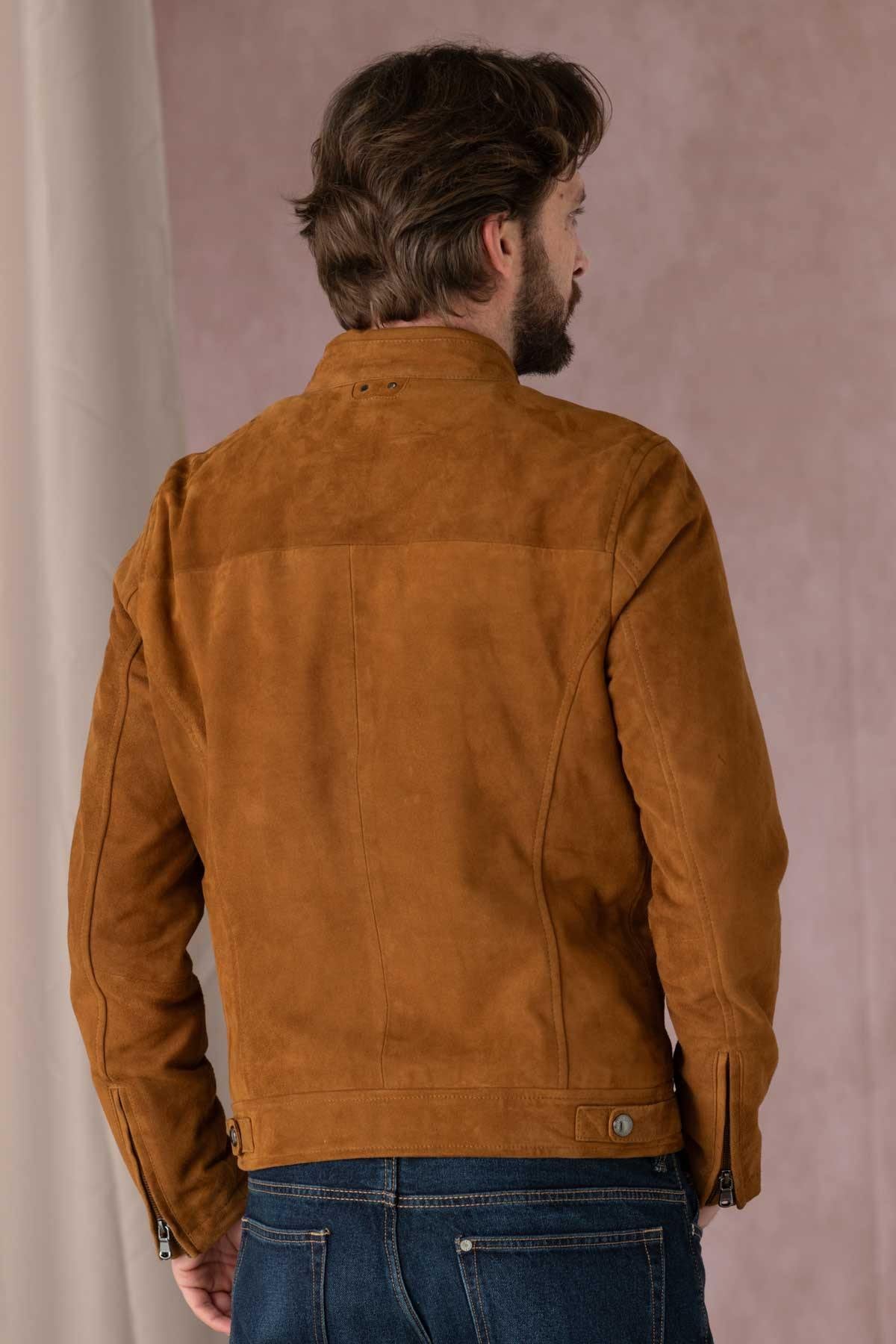 Velvety goat suede in Cognac, Daytona's Delf for classic biker style. - Image n°3