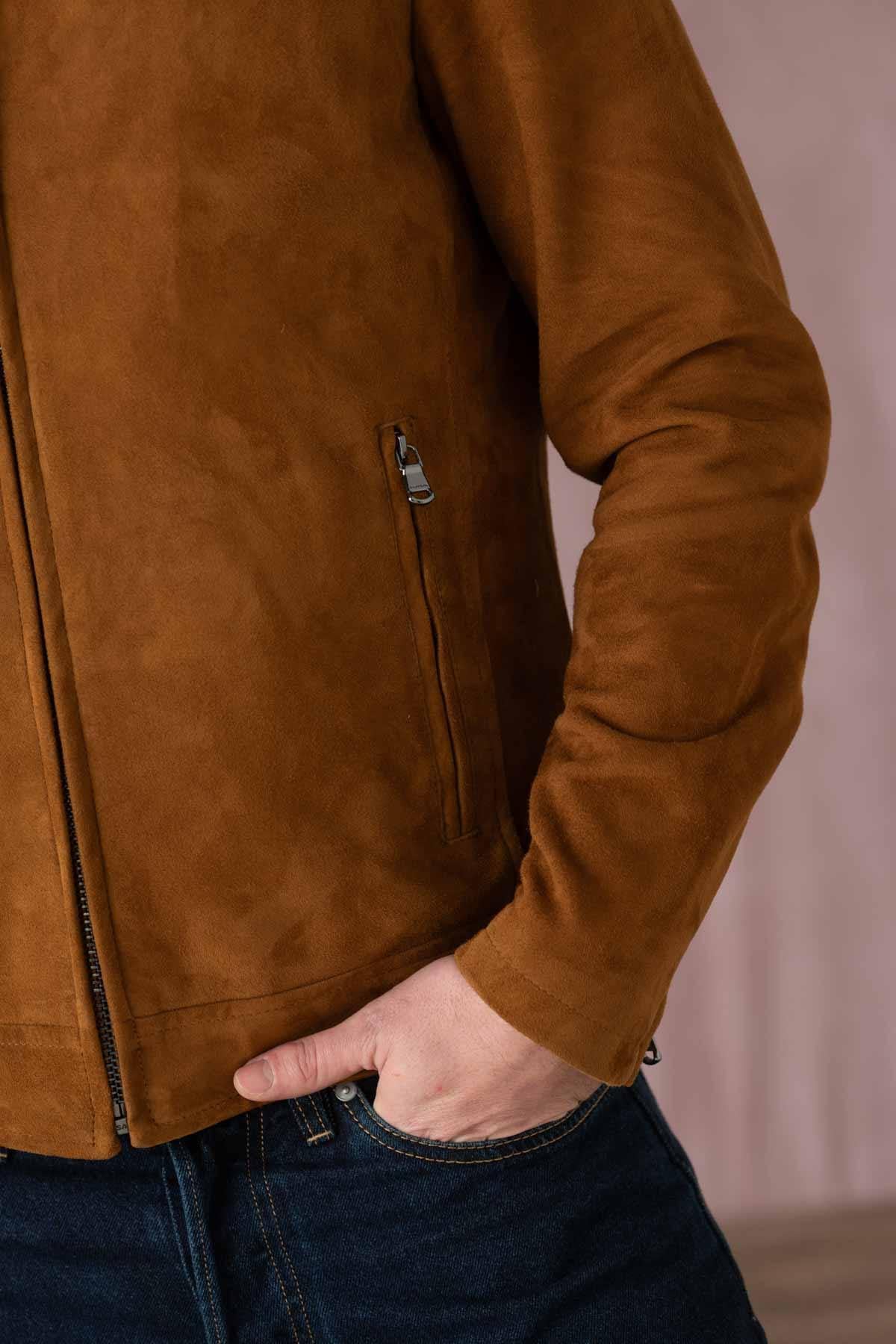 Velvety goat suede in Cognac, Daytona's Delf for classic biker style. - Image n°4