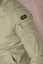 Schott Kenny bomber: sage khaki fleece, MA-1 pocket, ribbed trims. - Image n°8