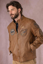 Slim Italian sheepskin jacket with 51st Wing patches. Unlined. - Image n°7