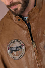 Slim Italian sheepskin jacket with 51st Wing patches. Unlined. - Image n°9
