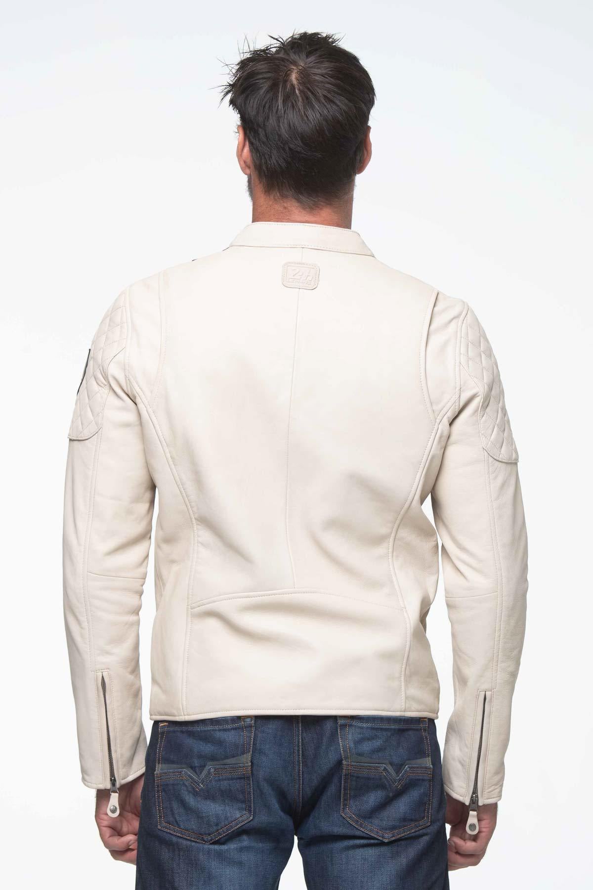 LENNY4 Ecru: soft, lightweight sheepskin jacket inspired by McQueen. - Image n°3