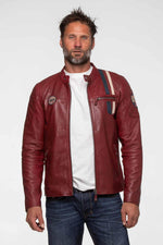 Dark red sheepskin jacket, inspired by Steve McQueen's Le Mans spirit. - Image n°2