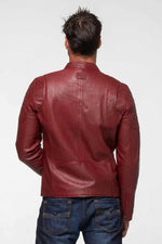 Dark red sheepskin jacket, inspired by Steve McQueen's Le Mans spirit. - Image n°3