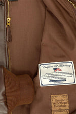 The A-2 flight jacket in seal brown horsehide, true to its WWII roots. - Image n°4