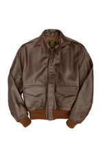 The A-2 flight jacket in seal brown horsehide, true to its WWII roots. - Image n°2