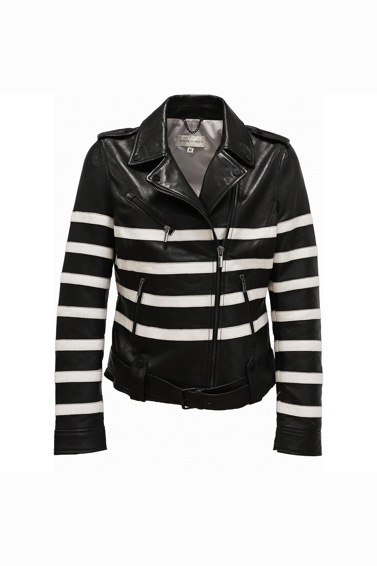 A black lambskin biker jacket, sleek and versatile with a regular cut. - Image n°9