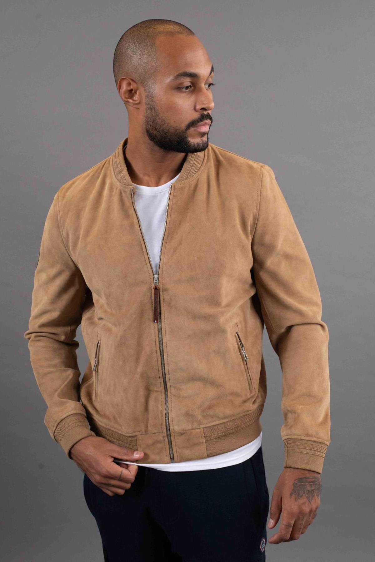 Slim goatskin suede jacket with Patrouille de France patch. - Image n°8