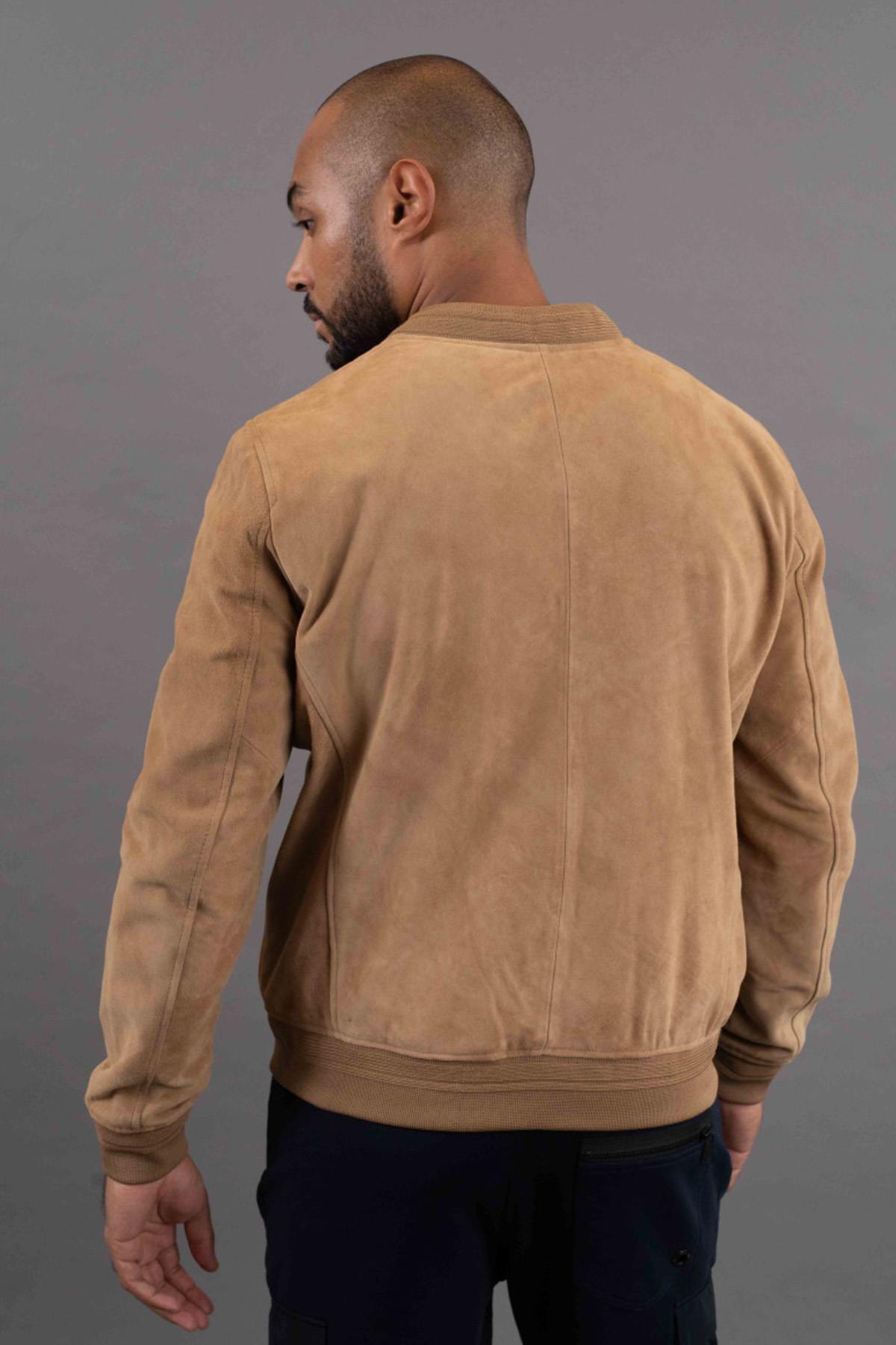 Slim goatskin suede jacket with Patrouille de France patch. - Image n°6