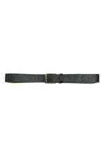 Men's black leather belt with mosaic logo - Image n°1