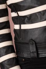 A black lambskin biker jacket, sleek and versatile with a regular cut. - Image n°3