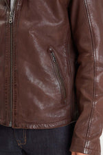 Lambskin biker jacket with detachable hood. Daytona's style. - Image n°4