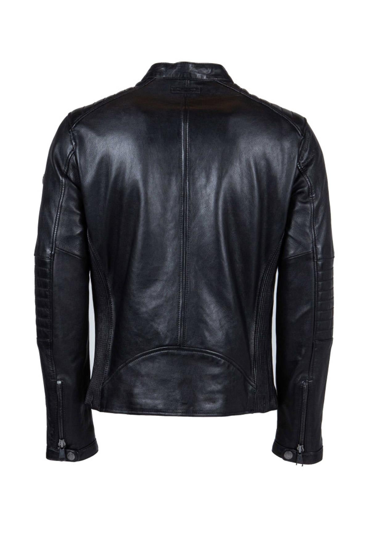 Redskins' slim lambskin jacket: quilted shoulders, biker style. - Image n°9