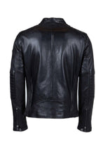 Redskins' slim lambskin jacket: quilted shoulders, biker style. - Image n°9