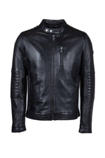 Redskins' slim lambskin jacket: quilted shoulders, biker style. - Image n°8