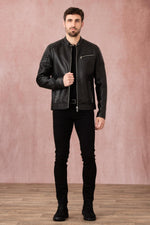 Redskins' Martini Pickle: a black sheepskin jacket with biker style. - Image n°2