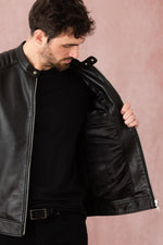 Redskins' Martini Pickle: a black sheepskin jacket with biker style. - Image n°6