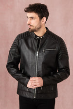Redskins' Martini Pickle: a black sheepskin jacket with biker style. - Image n°4