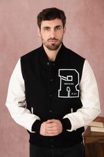 A slim-fit teddy jacket blending leather and nylon for urban style. - Image n°12