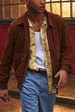 Rust-colored suede leather jacket - Image n°9