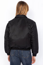 Black recycled nylon pilot jacket - Image n°4