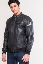 Smooth black sheep leather jacket, biker-inspired with Alpine details. - Image n°5