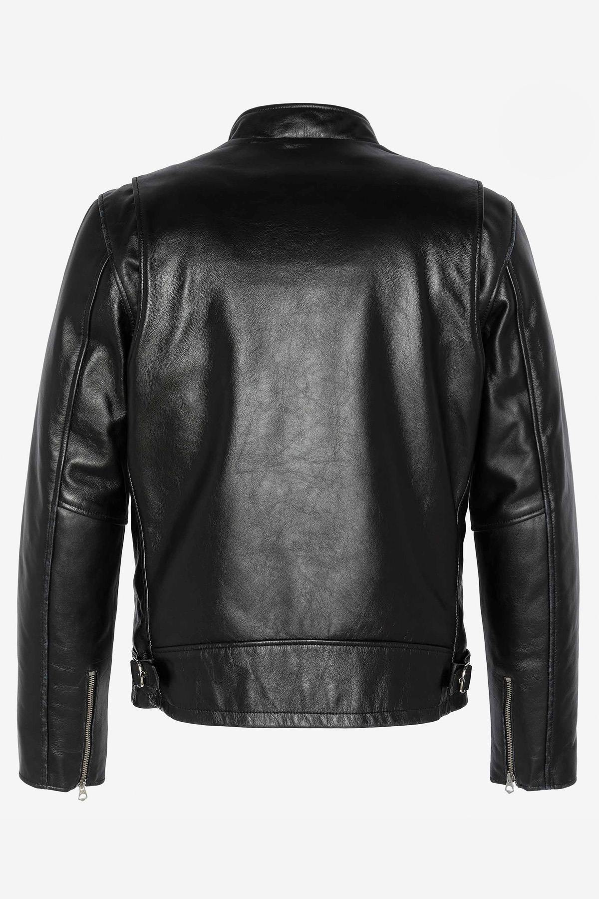 A timeless Schott cowhide jacket with biker collar and regular fit. - Image n°3