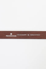 Tobacco-colored cowhide leather belt - Image n°4