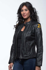 Black sheep leather jacket, sporty and all-season from 24h Le Mans. - Image n°5