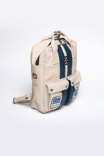 Ecru racing style leather backpack - Image n°4
