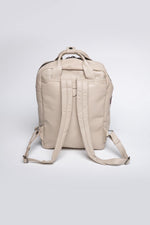 Ecru racing style leather backpack - Image n°3