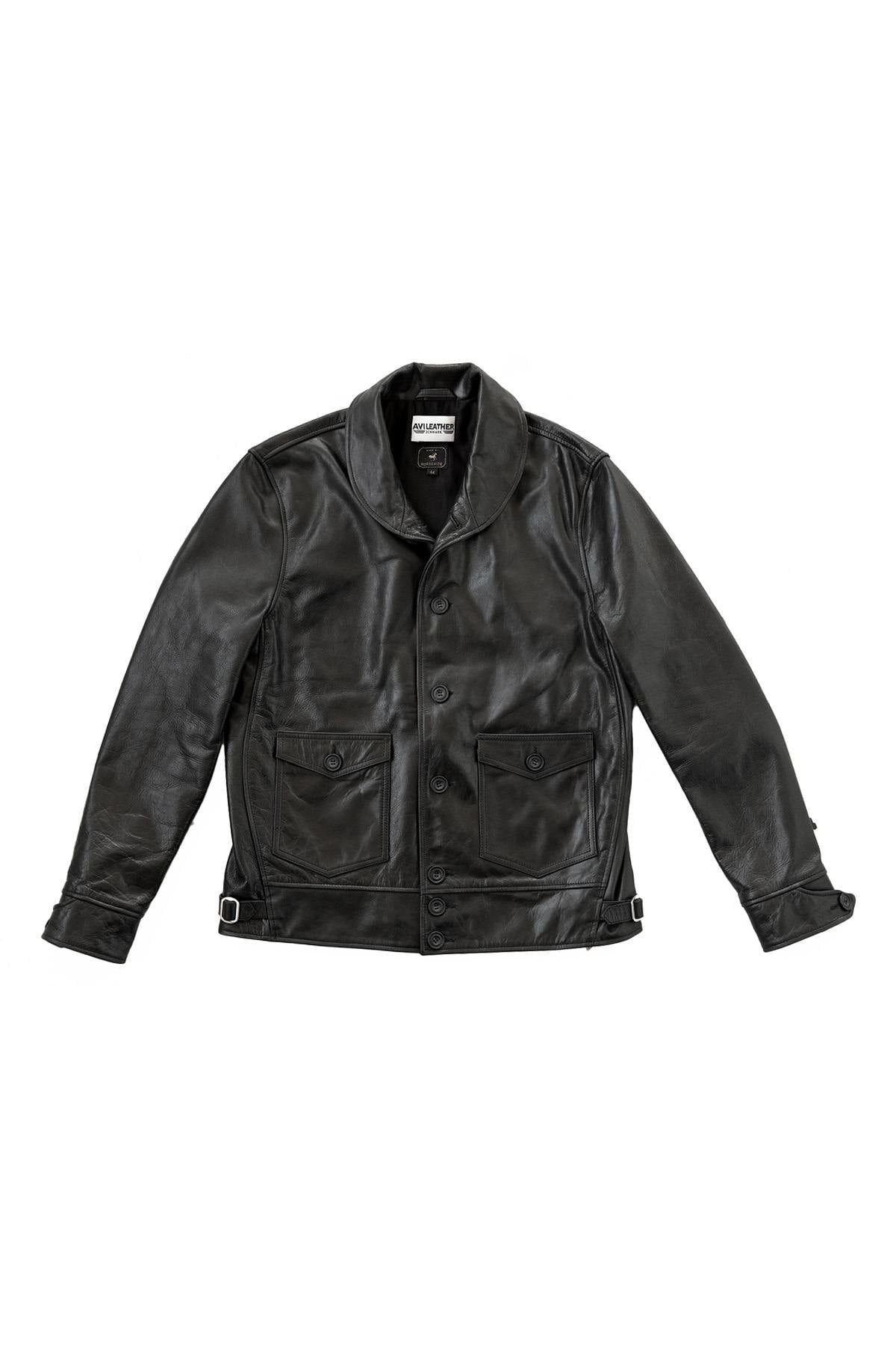 1920s Cossack jacket in full-grain horsehide, slim and wind-resistant. - Image n°10