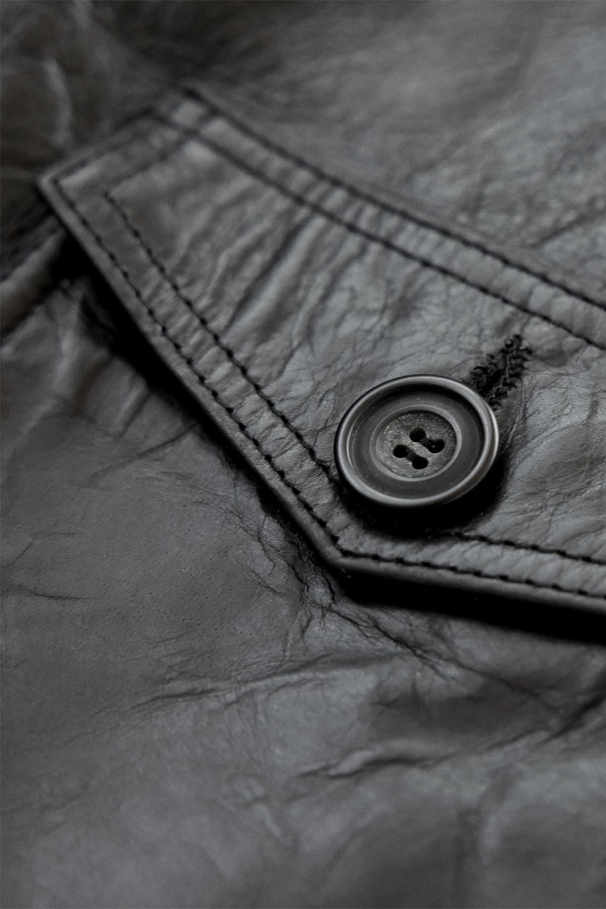 1920s Cossack jacket in full-grain horsehide, slim and wind-resistant. - Image n°5