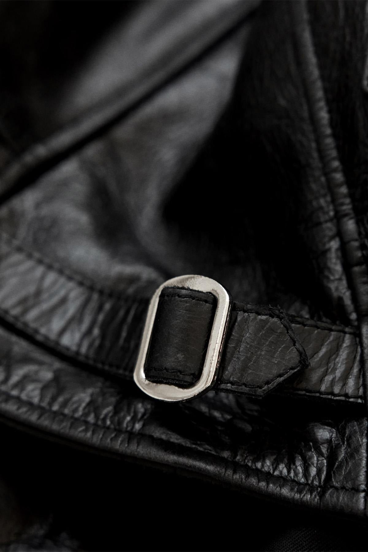 1920s Cossack jacket in full-grain horsehide, slim and wind-resistant. - Image n°8