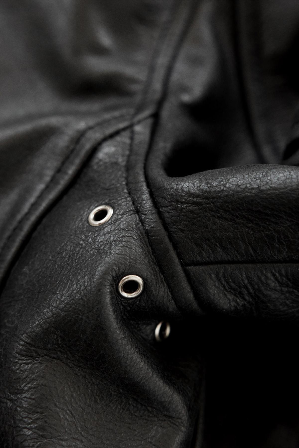 1920s Cossack jacket in full-grain horsehide, slim and wind-resistant. - Image n°7