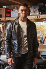 1920s Cossack jacket in full-grain horsehide, slim and wind-resistant. - Image n°2