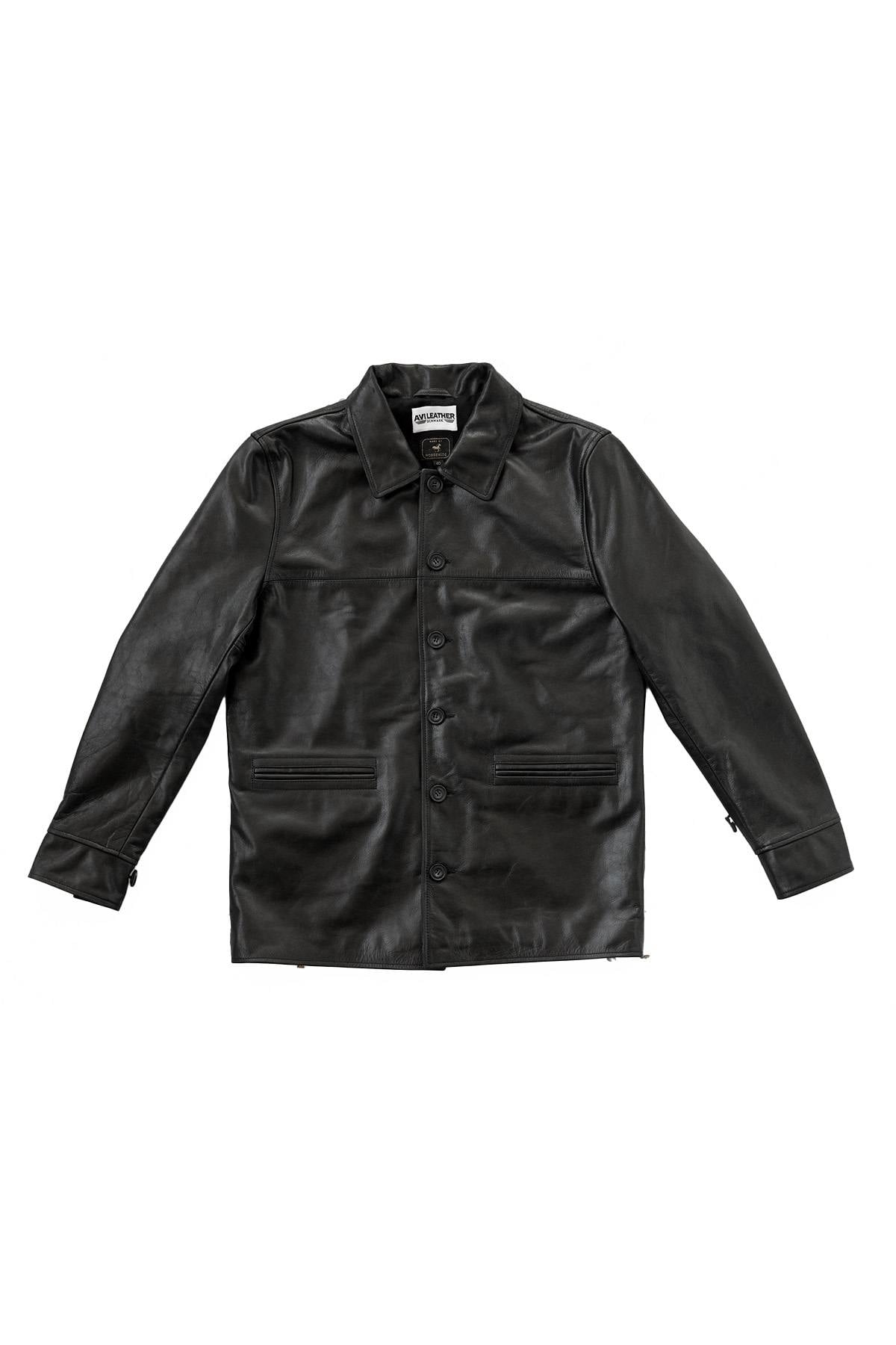 Black horsehide car coat, 1940s-inspired. Slim, durable, timeless. - Image n°8