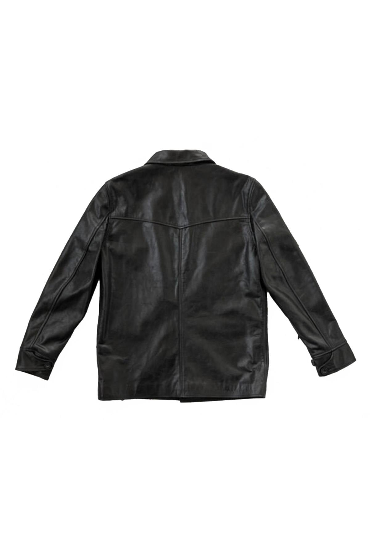 Black horsehide car coat, 1940s-inspired. Slim, durable, timeless. - Image n°10