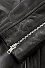 A slim horsehide leather jacket, inspired by 1950s biker classics. - Image n°6