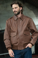 The iconic A-2 in aged russet cowhide, faithfully military-spec. - Image n°4