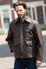 Pre-distressed cowhide Indiana Jones jacket. Full-cut, rugged style. - Image n°8