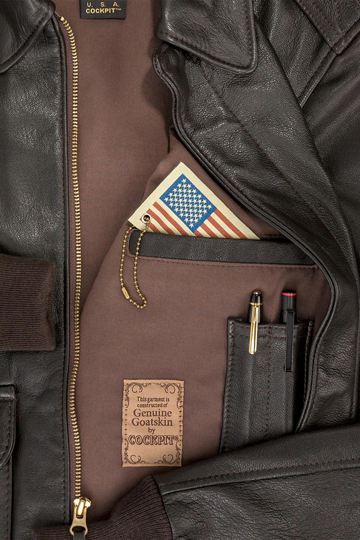 Military-grade goatskin A-2 jacket: timeless design, modern fit. - Image n°15