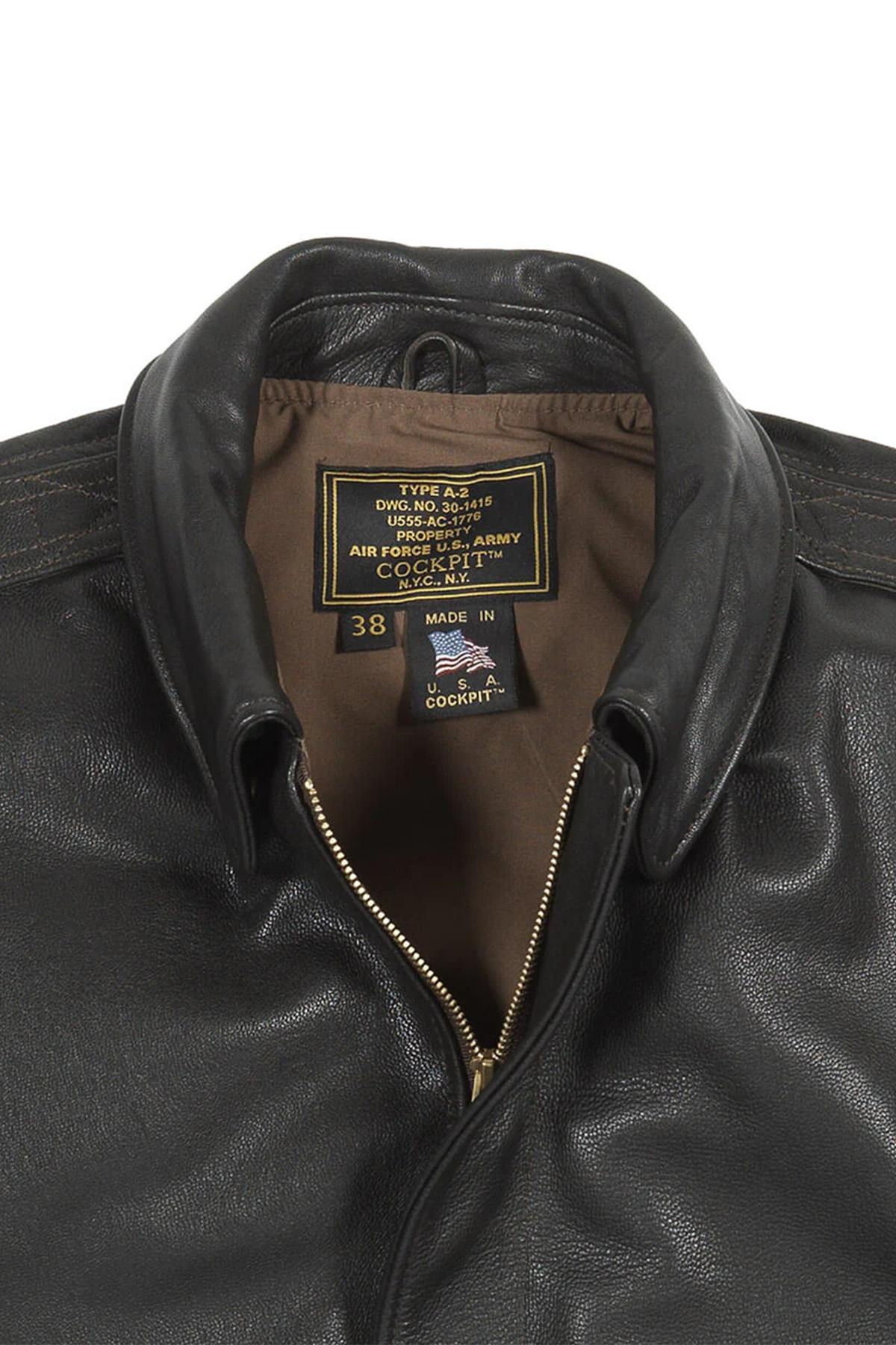 Military-grade goatskin A-2 jacket: timeless design, modern fit. - Image n°13