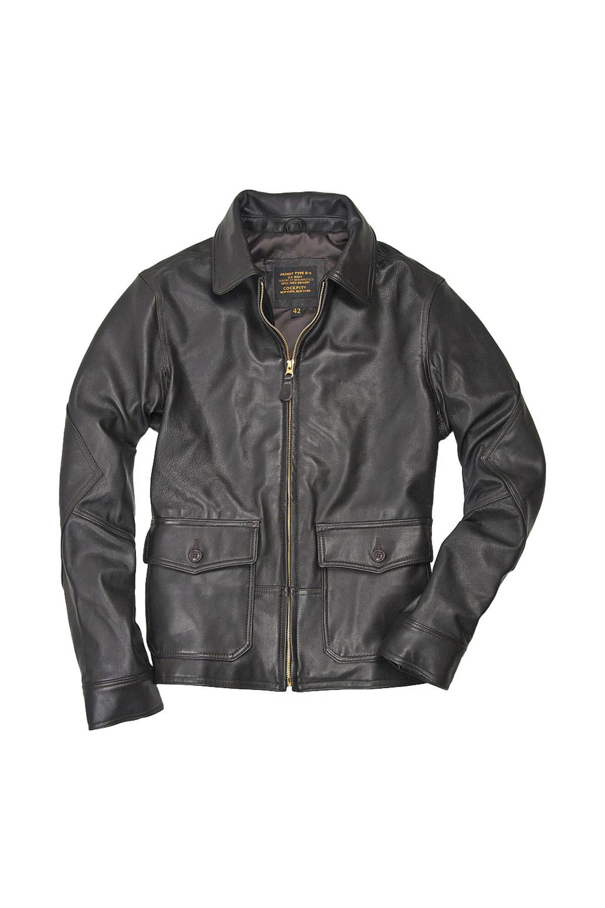 1930s US Navy flight jacket in brown goatskin, slim-fit and timeless. - Image n°2