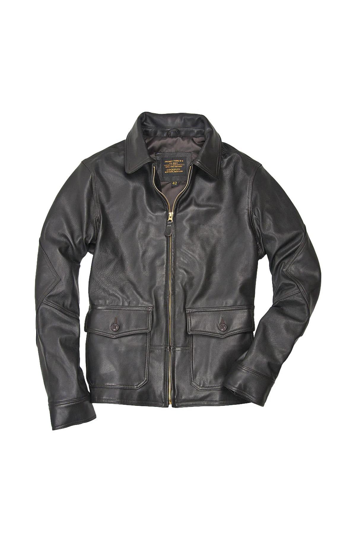 1930s US Navy flight jacket in brown goatskin, slim-fit and timeless. - Image n°2